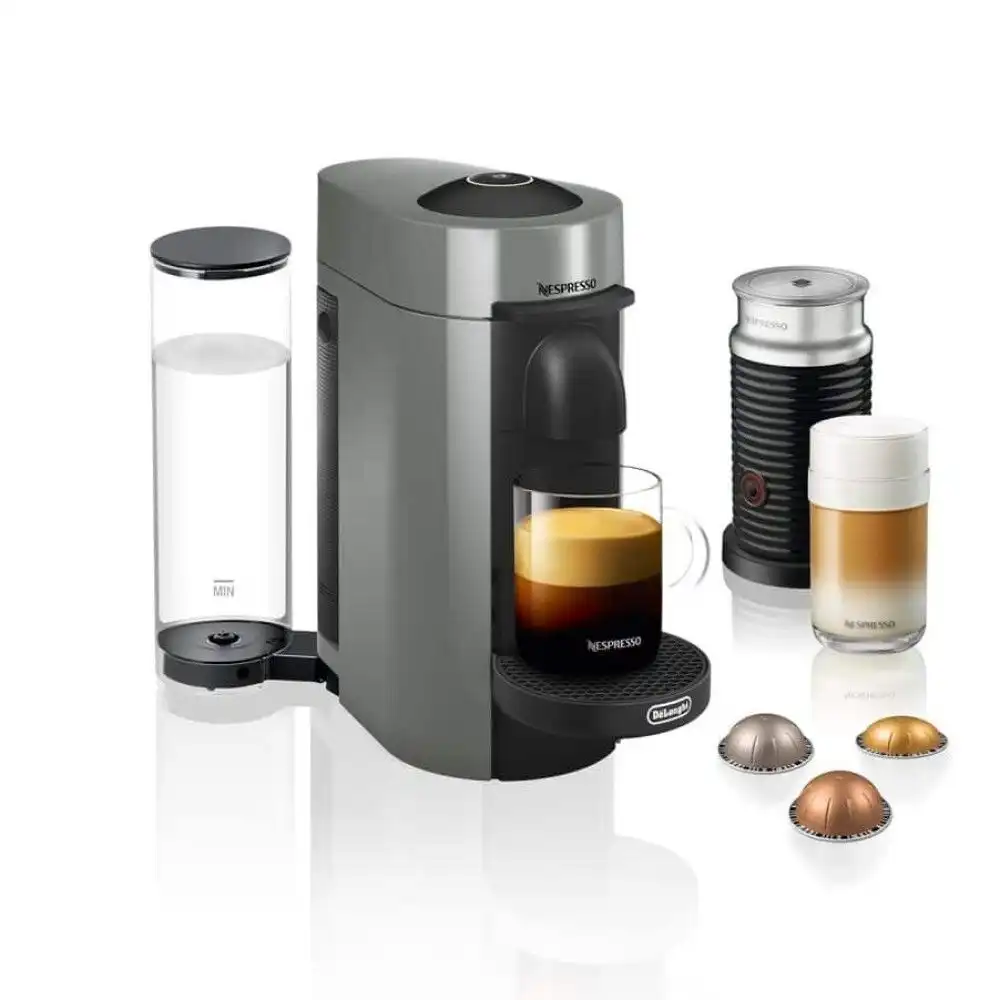 Nespresso Vertuo Plus Coffee and Espresso Machine with Aeroccino by De'Longhi | Grey